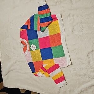 NWT Davi & Dani size Small Lightweight Checkerboard Pullover